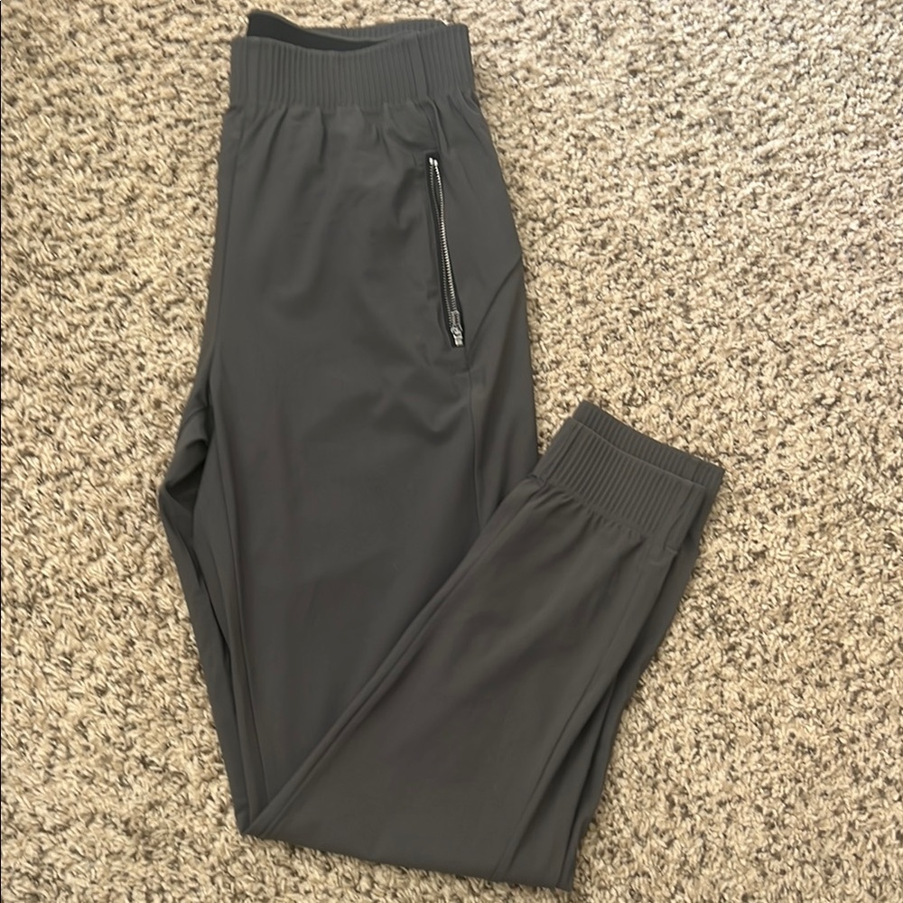 Athleta Black Track Pants with Elastic Waistband and Tapered Legs